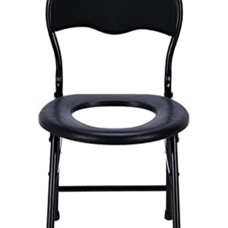 كرسي مرحاض قابل للطي للتخييم من Alnadir، أسود - AL1410