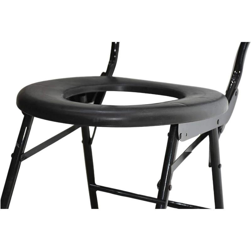 كرسي مرحاض قابل للطي للتخييم من Alnadir، أسود - AL1410