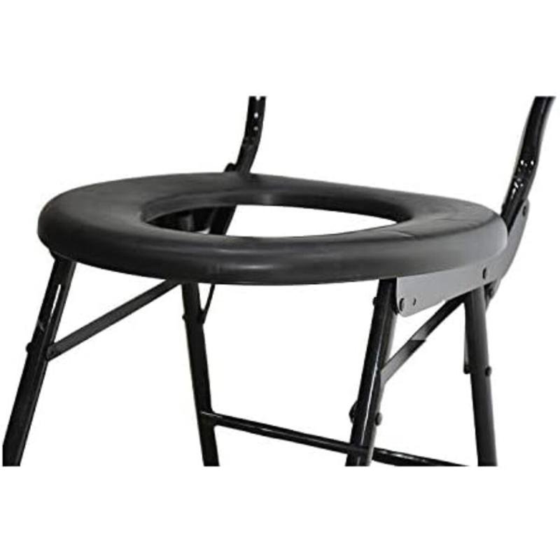 كرسي مرحاض قابل للطي للتخييم - أسود - AL1410