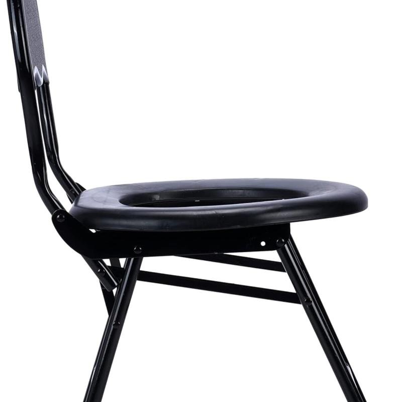 كرسي مرحاض قابل للطي للتخييم من Alnadir، أسود - AL1410