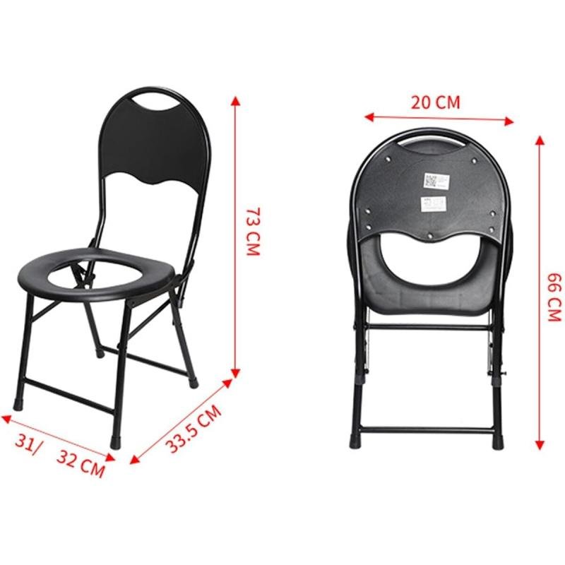 كرسي مرحاض قابل للطي محمول من OYDAS - أسود