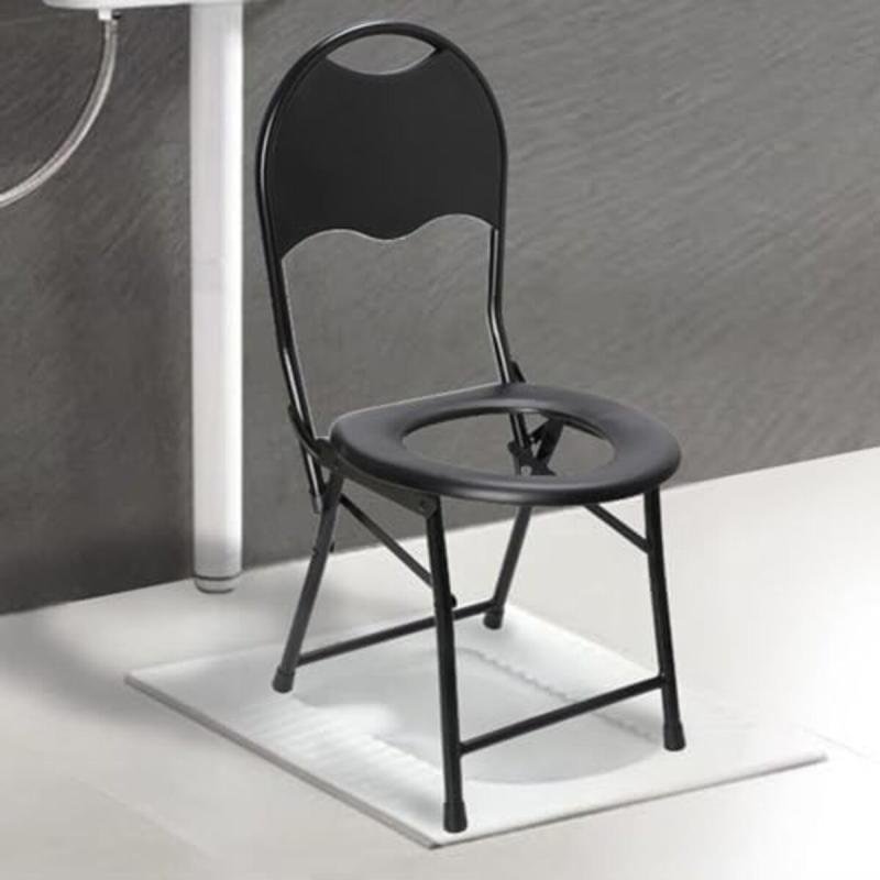 كرسي مرحاض قابل للطي محمول من OYDAS - أسود