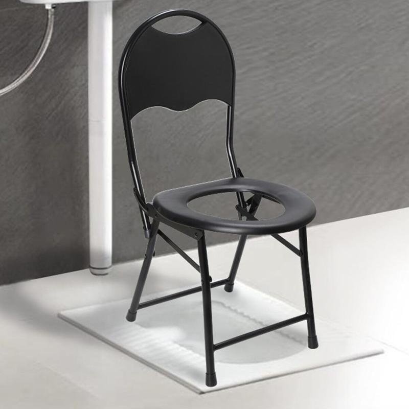 كرسي مرحاض قابل للطي محمول من OYDAS - أسود