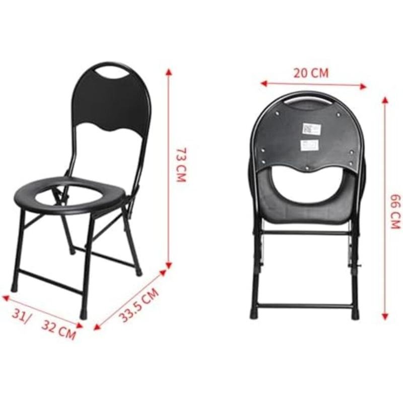 كرسي مرحاض قابل للطي محمول من OYDAS - أسود