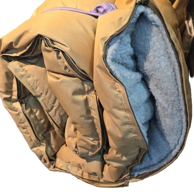 كيس نوم تنزاني للرحلات و التخييم مقاس 220 سم في 120 سم مخمل زيتي من الداخل