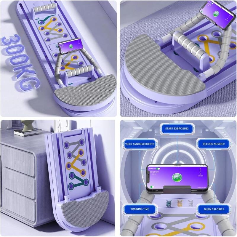 لوح بيلاتيس 5 في 1 لتمارين البطن واللياقة قابل للطي مع عصا بيلاتيس و حبل مقاومة مدرب شخصي AP-01