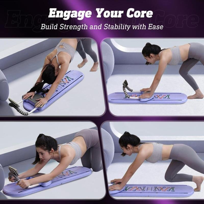 لوح بيلاتيس 5 في 1 لتمارين البطن واللياقة قابل للطي مع عصا بيلاتيس و حبل مقاومة مدرب شخصي AP-01