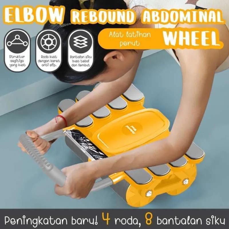 عجلة تمارين البطن مع ارتداد تلقائي ودعم للكوع معدات لياقة منزلية لحرق الدهون وشد الجسم,عجلة ارضية