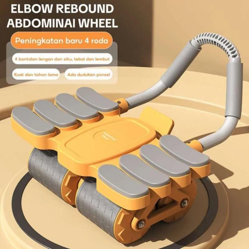 عجلة تمارين البطن مع ارتداد تلقائي ودعم للكوع معدات لياقة منزلية لحرق الدهون وشد الجسم,عجلة ارضية
