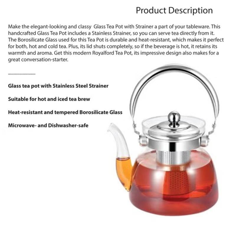 🫖 إبريق شاي زجاجي فاخر DAC-56101 – سعة 600 مل مقاوم للحرارة
