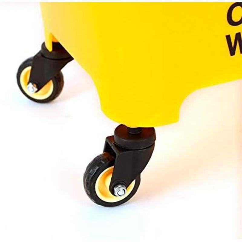 عربة تنظيف سعة 20 لترًا مع نظام ضغط ودلو ممسحة لتنظيف الفنادق