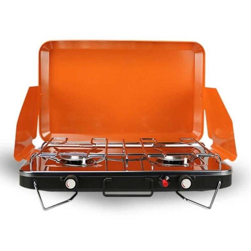 موقد غاز ذو شعلتين للرحلات