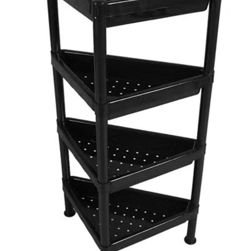 وحدة رفوف زاوية بلاستيكية ذات ثبات ومتانة عالية، 4 طوابق 85*45*25 سم