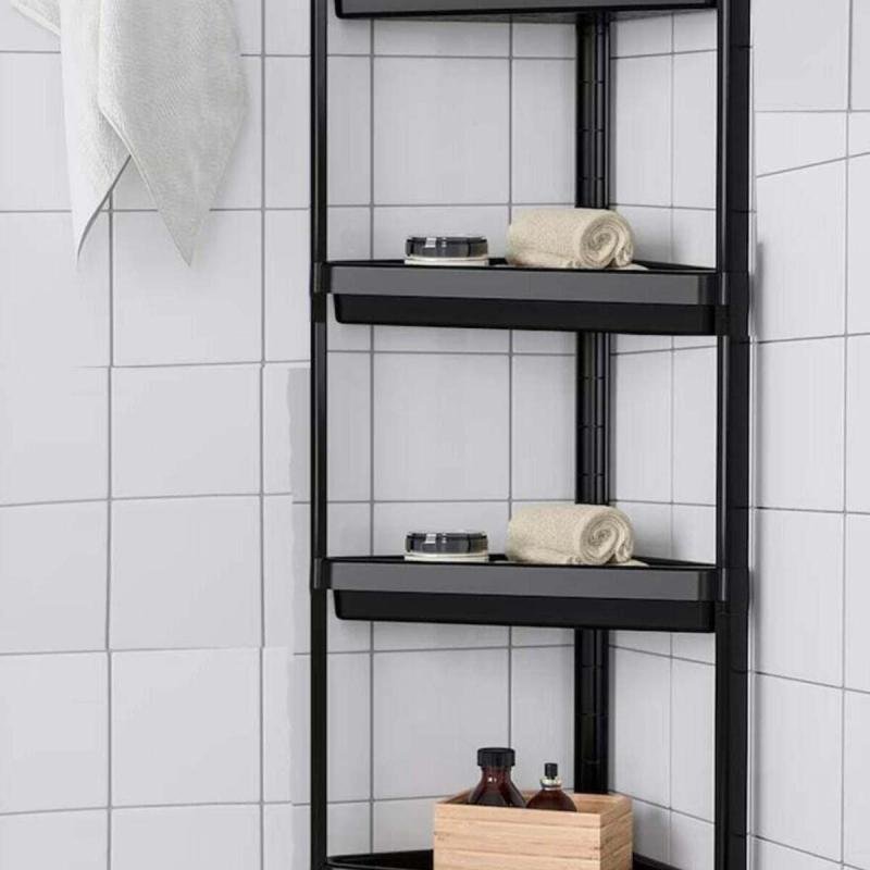 وحدة رفوف زاوية بلاستيكية ذات ثبات ومتانة عالية، 4 طوابق 85*45*25 سم