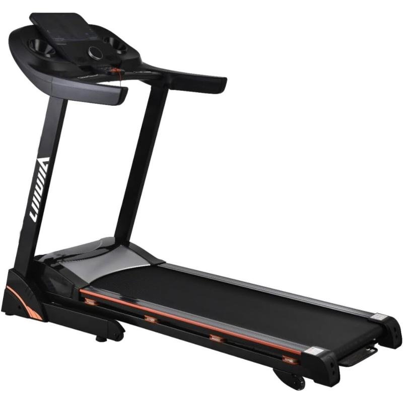 سير مشي قابل للطي بعجلات ، أقصى وزن 120 كجم ، محرك 3.5 حصان موديل 109A أسود