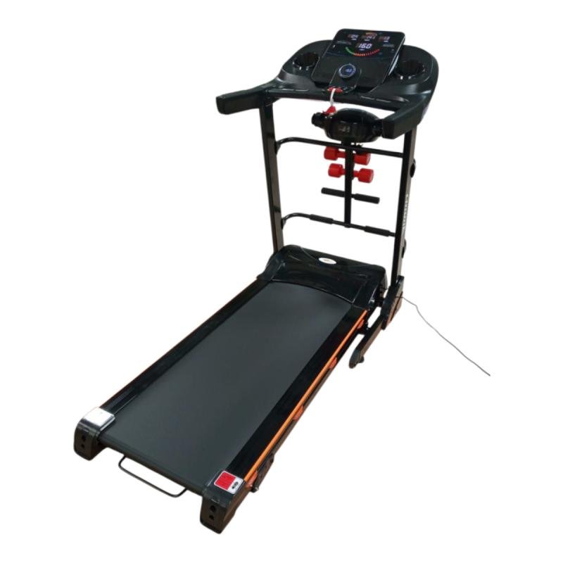 سير مشي قابل للطي بعجلات ، أقصى وزن 120 كجم ، محرك 3.5 حصان موديل 109D أسود