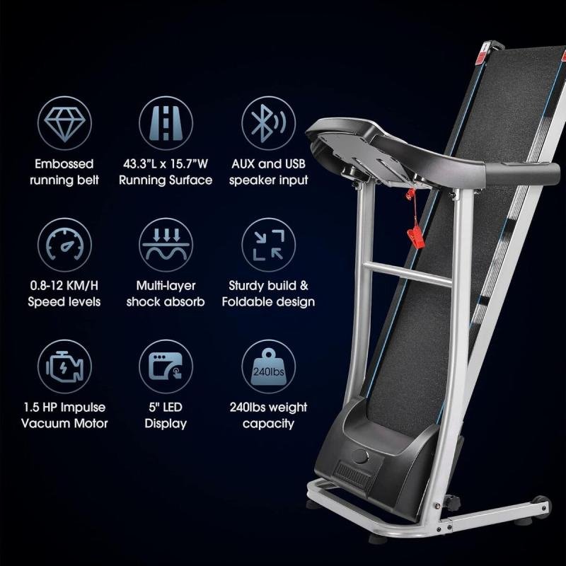 سير كهربائي منزلي قابل للطي موديل 6069A | شاشة لمس | 12 برنامج | يتحمل حتى 90 كجم - 1.5 حصان