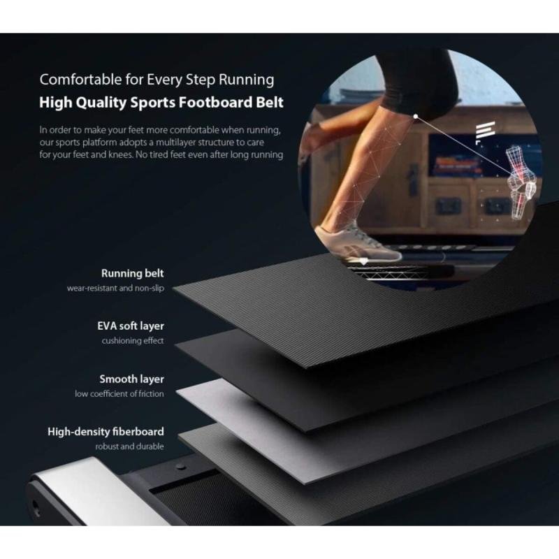 سير مشي كهربائي بقوة 918 واط-مع ريموت, يتحمل 110كج-منطقة ركض 44 × 120سم-سرعة 0.5-10 كم/ساعة - R1