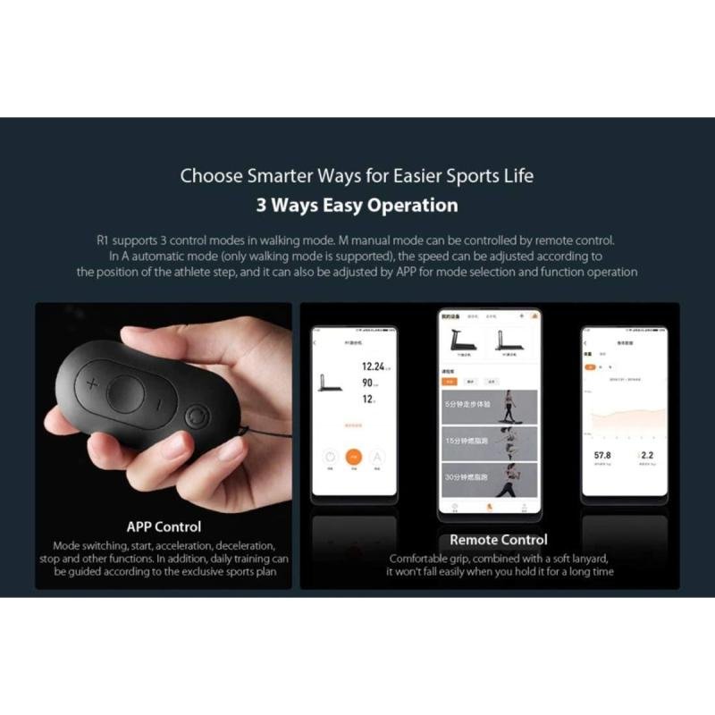 سير مشي كهربائي بقوة 918 واط-مع ريموت, يتحمل 110كج-منطقة ركض 44 × 120سم-سرعة 0.5-10 كم/ساعة - R1