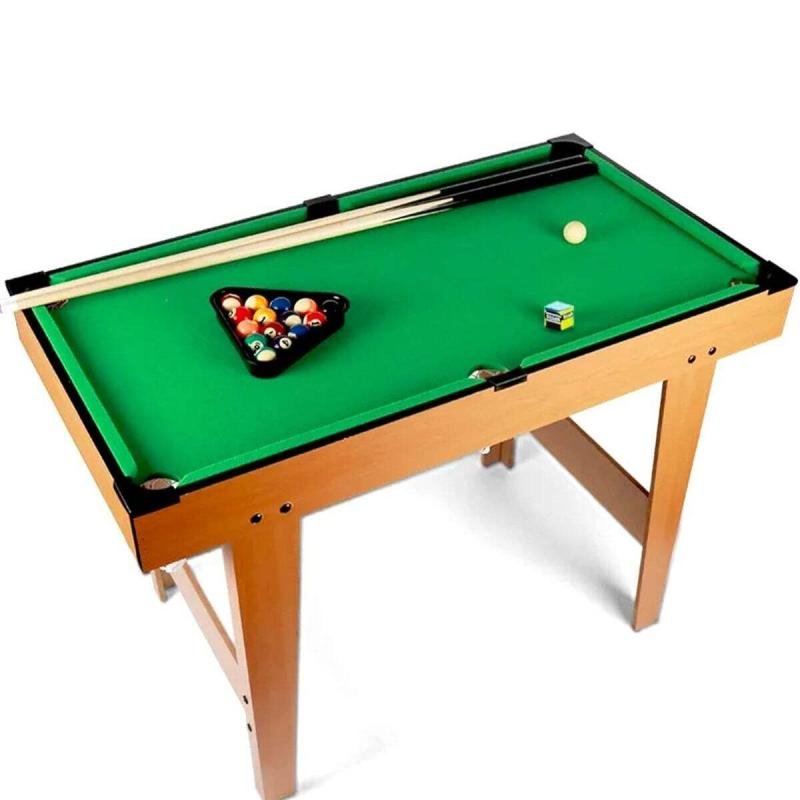 طقم طاولات بلياردو ٣١ بوصة | طاولة بلياردو محمولة مع عصاي بلياردو، كرات، طباشير، فرشاة، وأداة