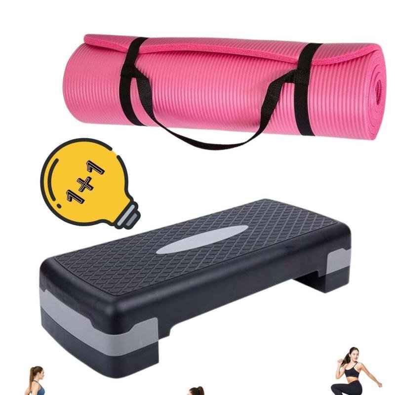 سجادة تمارين مع جهاز الخطوات لتدريبات اللياقة البدنية المنزلية