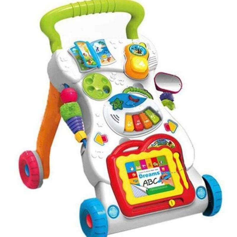 مشاية أطفال مزودة بألعاب وموسيقى وإضاءة مع سرعة قابلة للتعديل