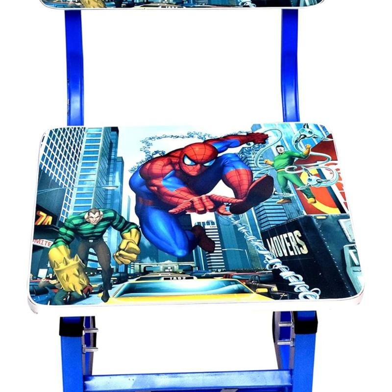 طاولة وكرسي دراسة للأطفال من خشب توبي المصنوع يدويًا- سبايدر ازرق