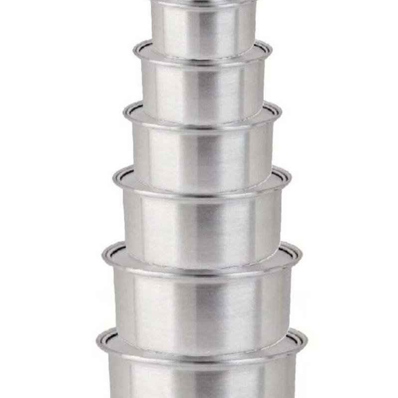 مجموعة من 6 أواني ألومنيوم صغيرة صناعة باكستانية مقاس 0.5/1/2/3/4/5 لتر (14/16/18/19/20/22 سم)