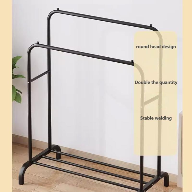 حامل ملابس مستقل مزدوج القطب من dida-cosmos لغرفة النوم، أسود ‎56 × 110 × 150 سم