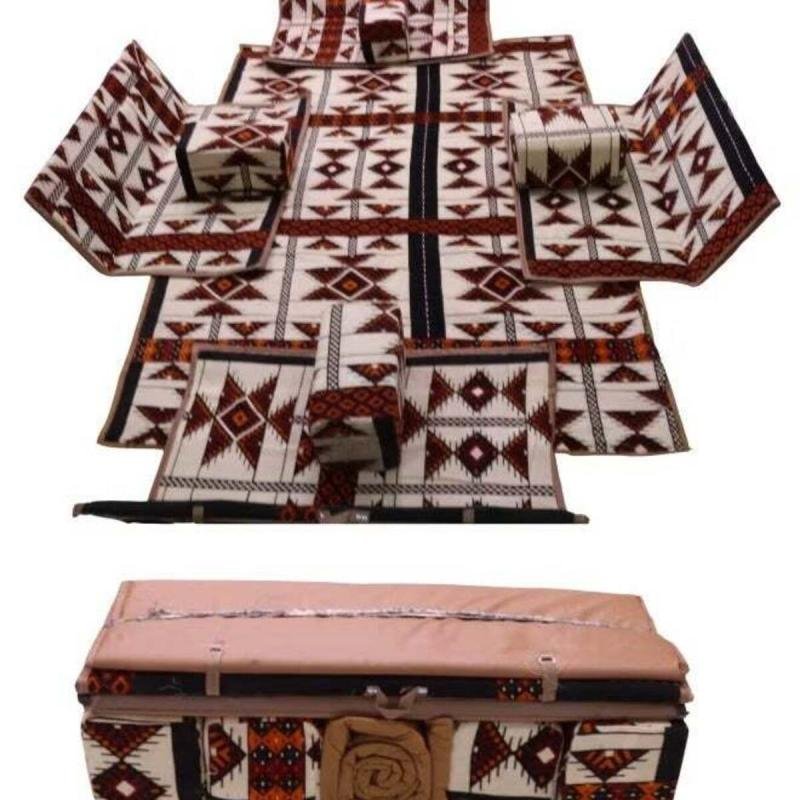 مجموعة مقاعد أرضية تقليدية مكونة من 9 قطع مناسبة لرحلات السفر والرحلات البرية والاستخدام في الهواء