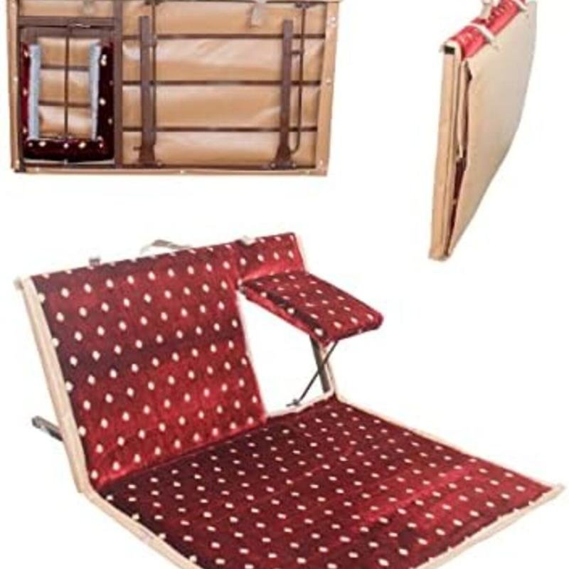 كرسي أرضي تقليدي قابل للطي مع مسند ذراع ومسند ظهر قابلين للتعديل