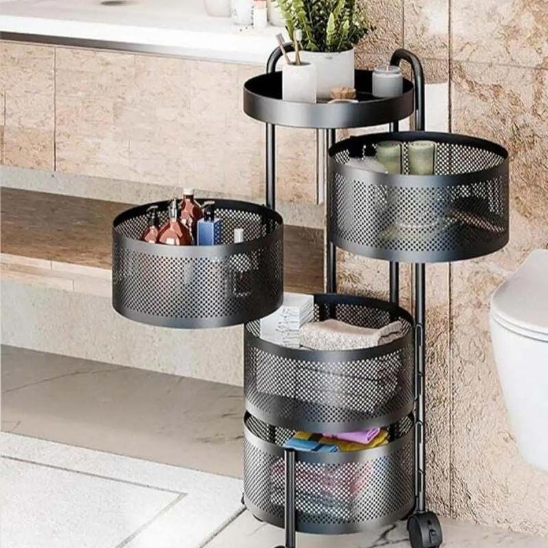 سلة فواكه ديدا-كوزموس للمطبخ، رف تخزين دوار، عربات تخزين للمطبخ، عربة دوارة مع