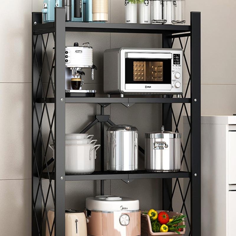 وحدة رفوف تخزين قابلة للطي من ديدا-كوزموس، مكونة من 4 طبقات، مزودة بعجلات، ورف تخزين معدني لعرض المنتجات