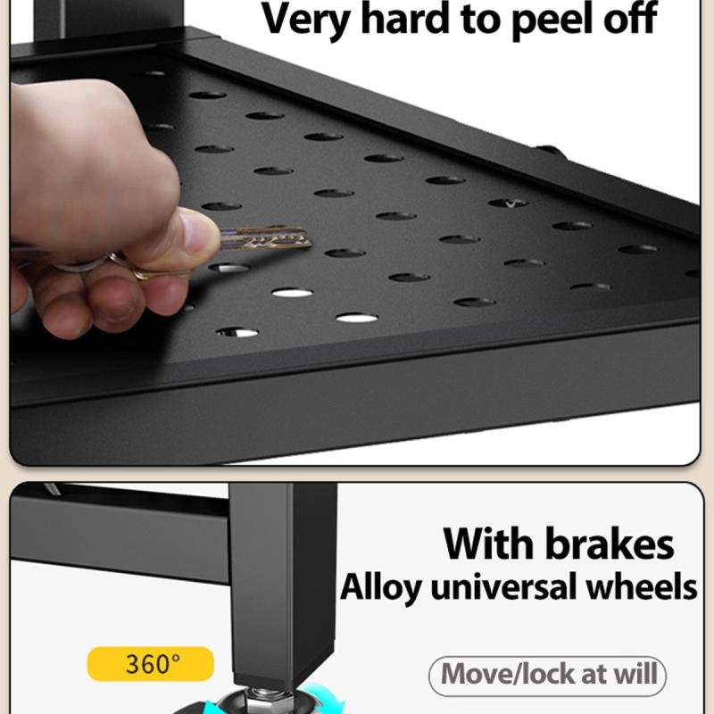 وحدة رفوف تخزين قابلة للطي من ديدا-كوزموس، مكونة من 4 طبقات، مزودة بعجلات، ورف تخزين معدني لعرض المنتجات