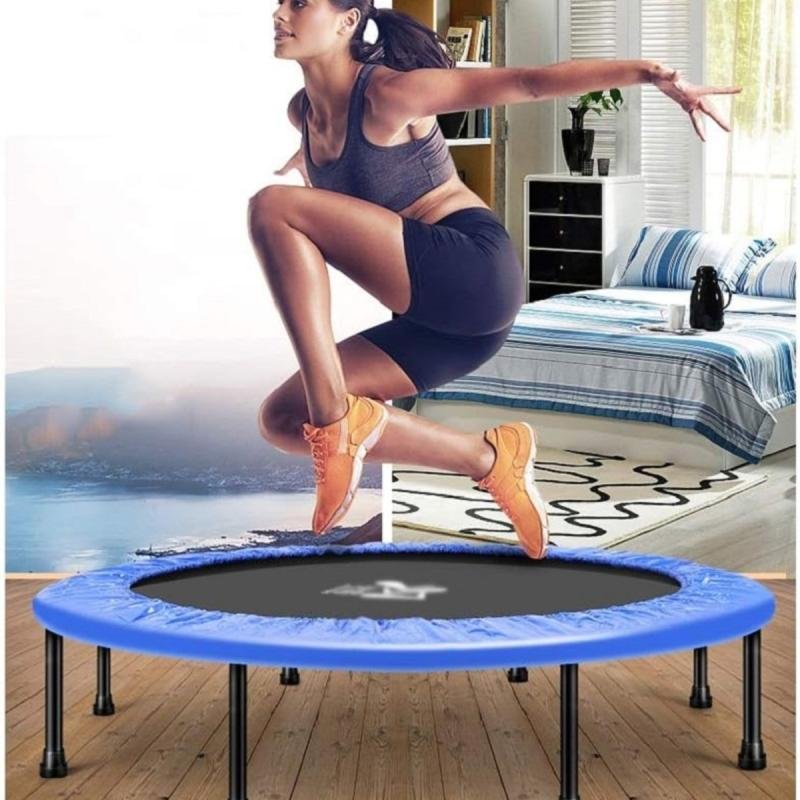 ترامبولين رياضي منزلي للتخسيس 100 سم يتحمل حتى 120 كجم,للبالغين والأطفال للتمارين داخل وخارج البيت