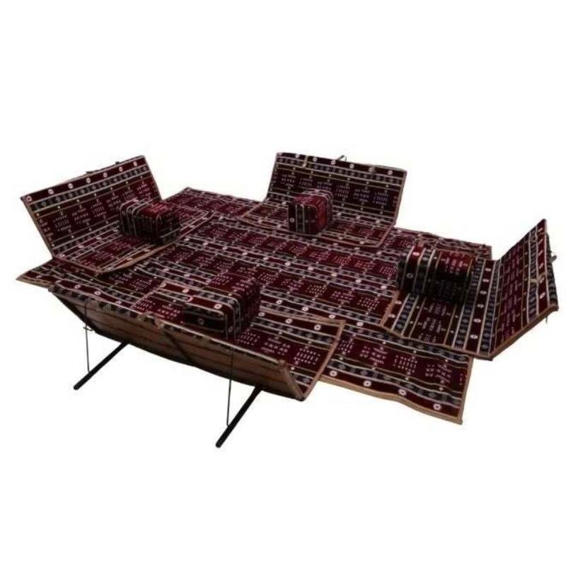 طقم حصيرة تخييم مع 4 كراسي و4 وسائد - حتى 8 أشخاص