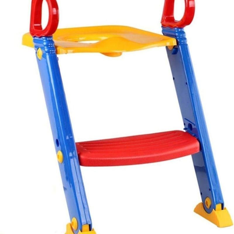 🚽 كرسي بوتي تدريب الأطفال على الحمام مع سلم ثابت وآمن قابل للطي والتعديل لجميع المراحيض