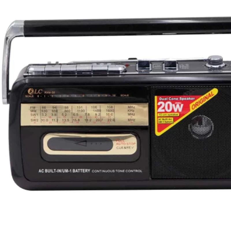 🔊 مسجل كاسيت وراديو كلاسيكي محمول من DLC– ميموري+ USB + راديو AM/FM/WM 🎶