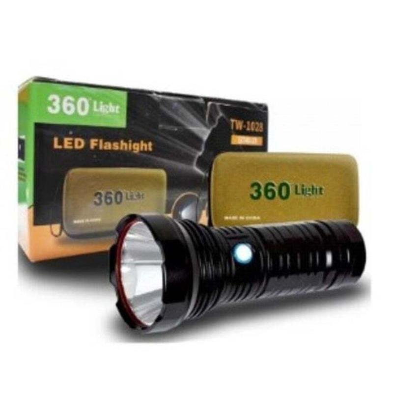 مصباح يدوي تكتيكي قابل لإعادة الشحن بزاوية 360 درجة، إضاءة LED عالية السطوع مع 5 أوضاع مقاومة للماء