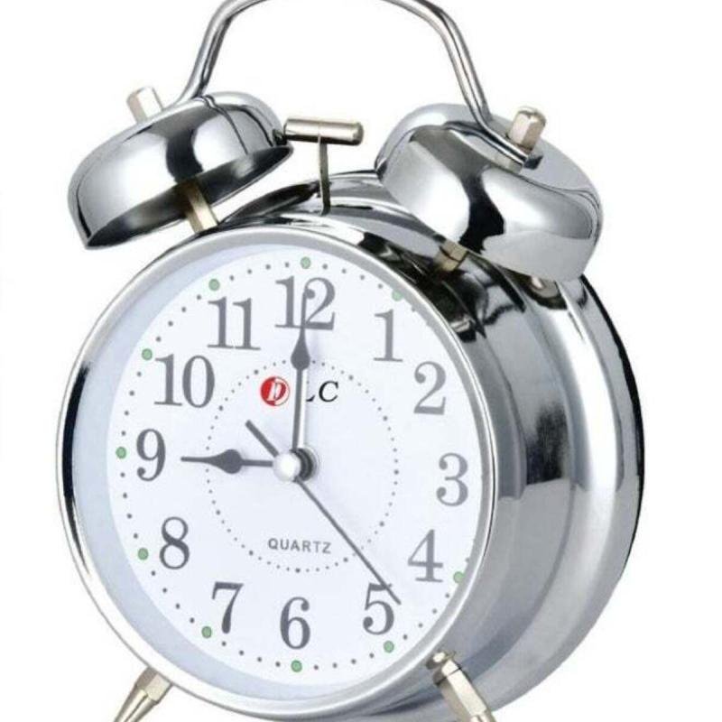 ساعة منبه عالية الصوت للبالغين الذين ينامون بعمق، كوارتز صامت غير موقوت مقاس 4 بوصات مع إضاءة خلفية، T