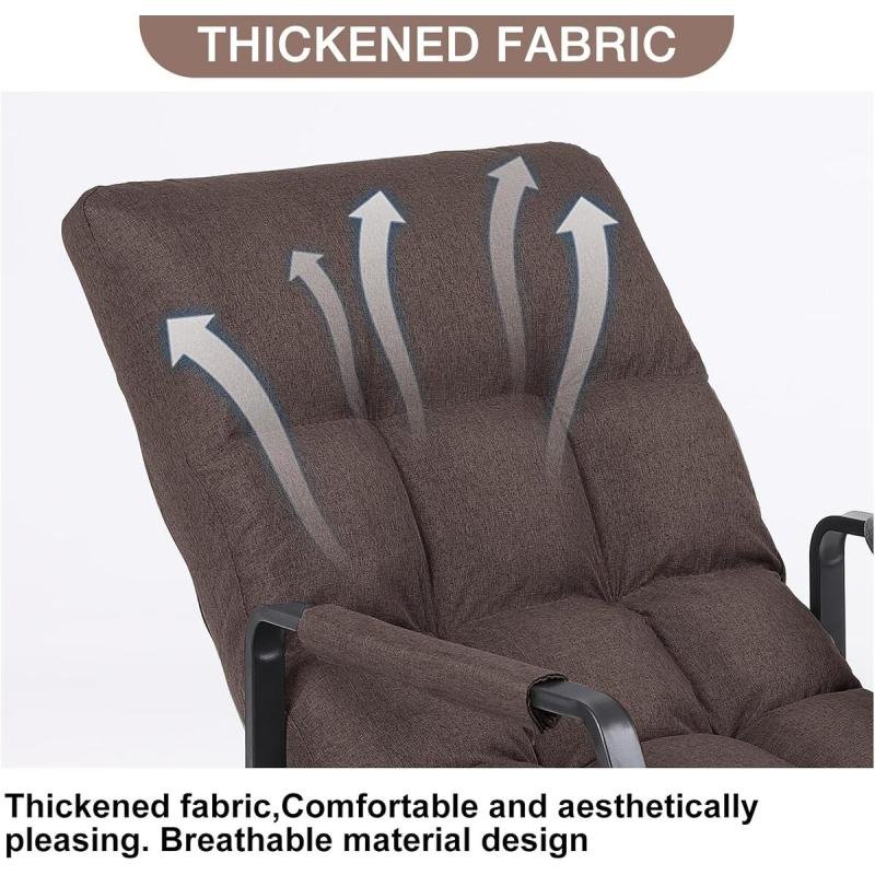 كرسي هزاز من القماش المريح مع حشوة مريحة لتوفير أقصى قدر من الراحة - بني فاتح