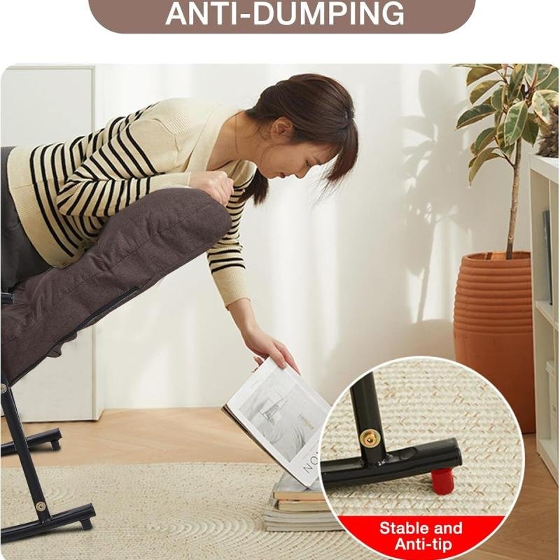 كرسي هزاز من القماش المريح مع حشوة مريحة لتوفير أقصى قدر من الراحة - بني فاتح