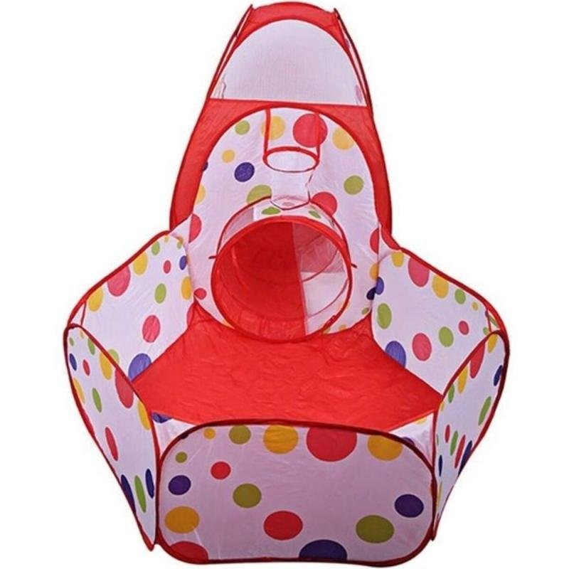 مجموعة خيمة لعب منبثقة 3 في 1 مع نفق وحوض كرات، مناسبة للعب الأطفال في الأماكن المغلقة والمفتوحة (الكرة غير متضمنة).