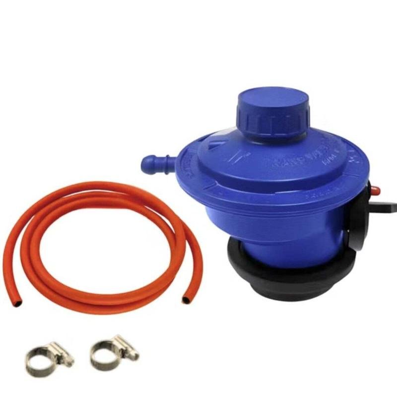 منظم غاز مع أنبوب غاز بطول 2 متر ومشابك