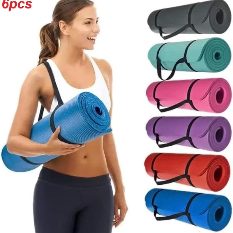 سجادة تمارين اليوغا عالية الكثافة بسمك 10 ملي مع فوم مريح للتمارين الرياضية واليوجا - 6 حبة