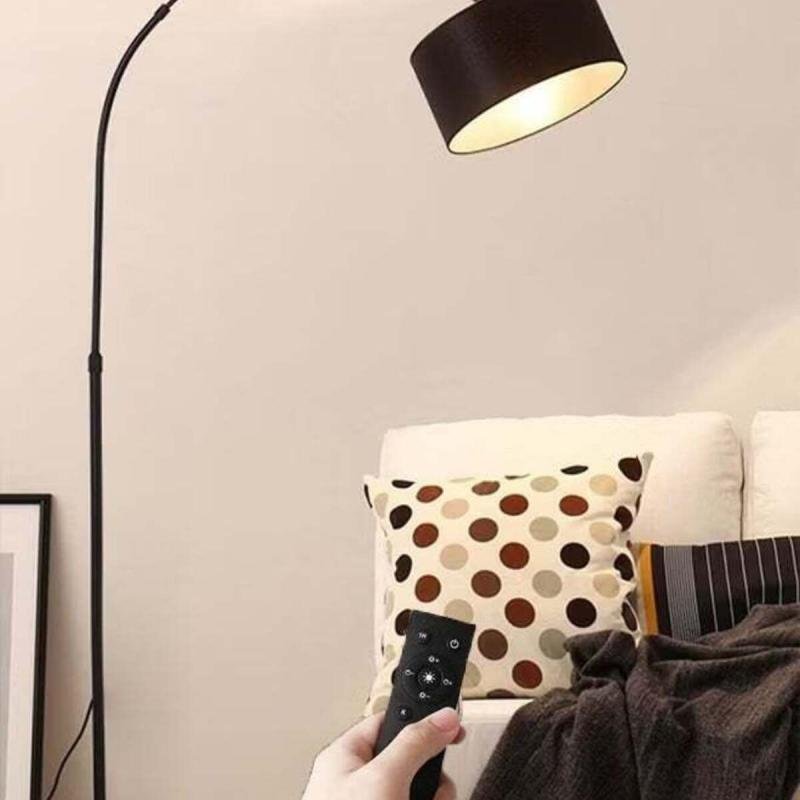 مصباح أرضي LED لغرفة المعيشة مع غطاء أسطواني قابل للتعديل وجهاز تحكم عن بعد