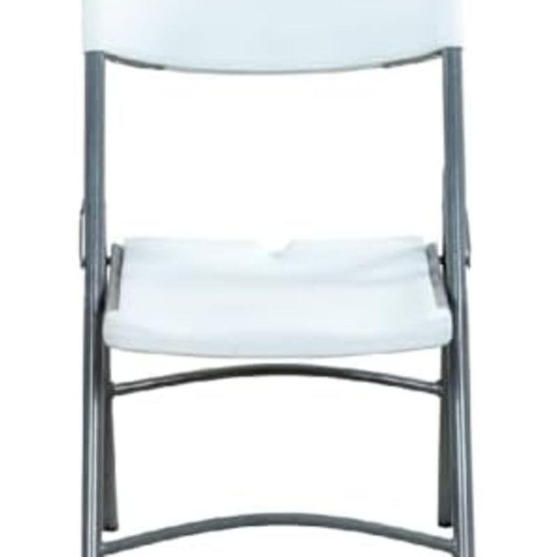 كرسي تخييم ورحلات قابل للطي – بلاستيك قوي أرجل معدنية – سهل الحمل ومريح يتحمل حتى 200 كجم – ابيض