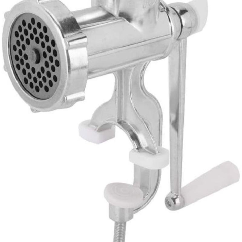 فرامة لحم يدوية من سبائك الألومنيوم – مفرمة لحم متعددة الوظائف لصنع البرجر والنقانق – مقاس 10