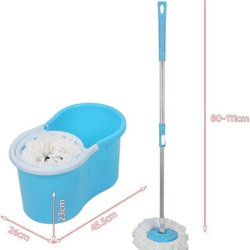 مجموعة ممسحة و دلو دوارة سهلة العصر والتنظيف، ممسحة ارضية مع عصارة دوارة ورأس ممسحة من المايكروفايبر
