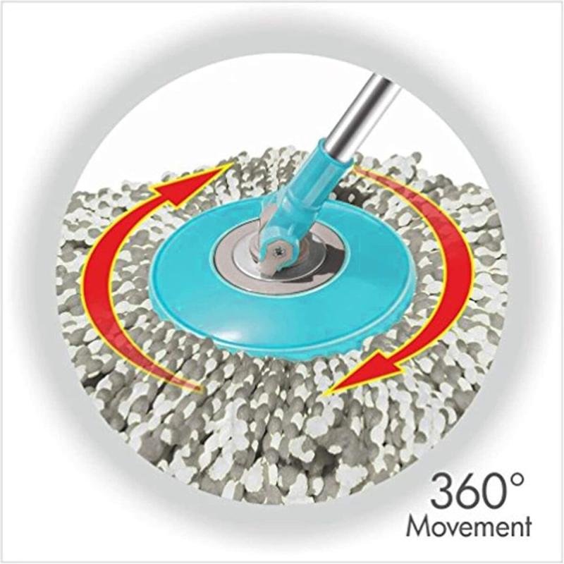 مجموعة ممسحة و دلو دوارة سهلة العصر والتنظيف، ممسحة ارضية مع عصارة دوارة ورأس ممسحة من المايكروفايبر